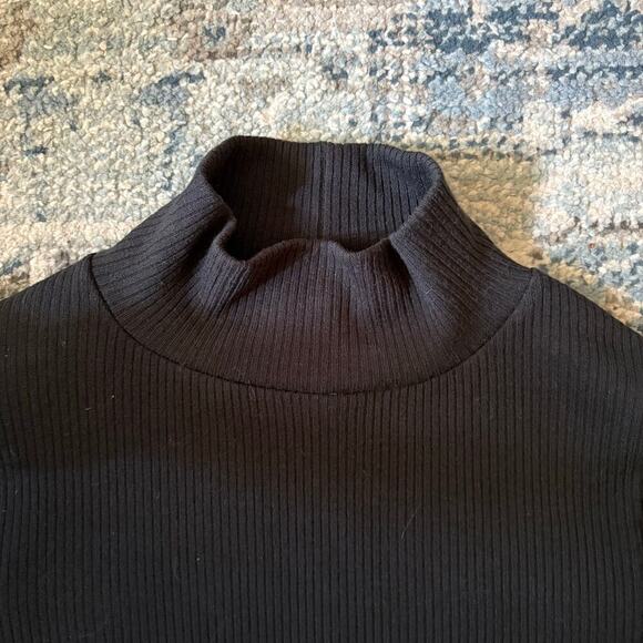 Madewell black ribbed turtleneck sweater - Picture 3 of 5